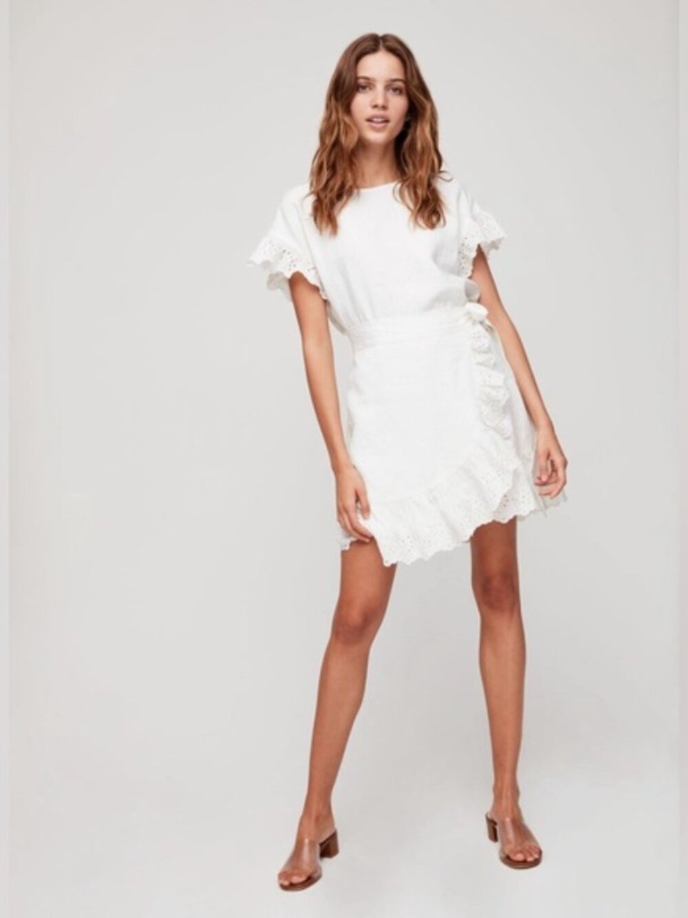 Wilfred Nanette medium linen white midi dress - Picture 1 of 8